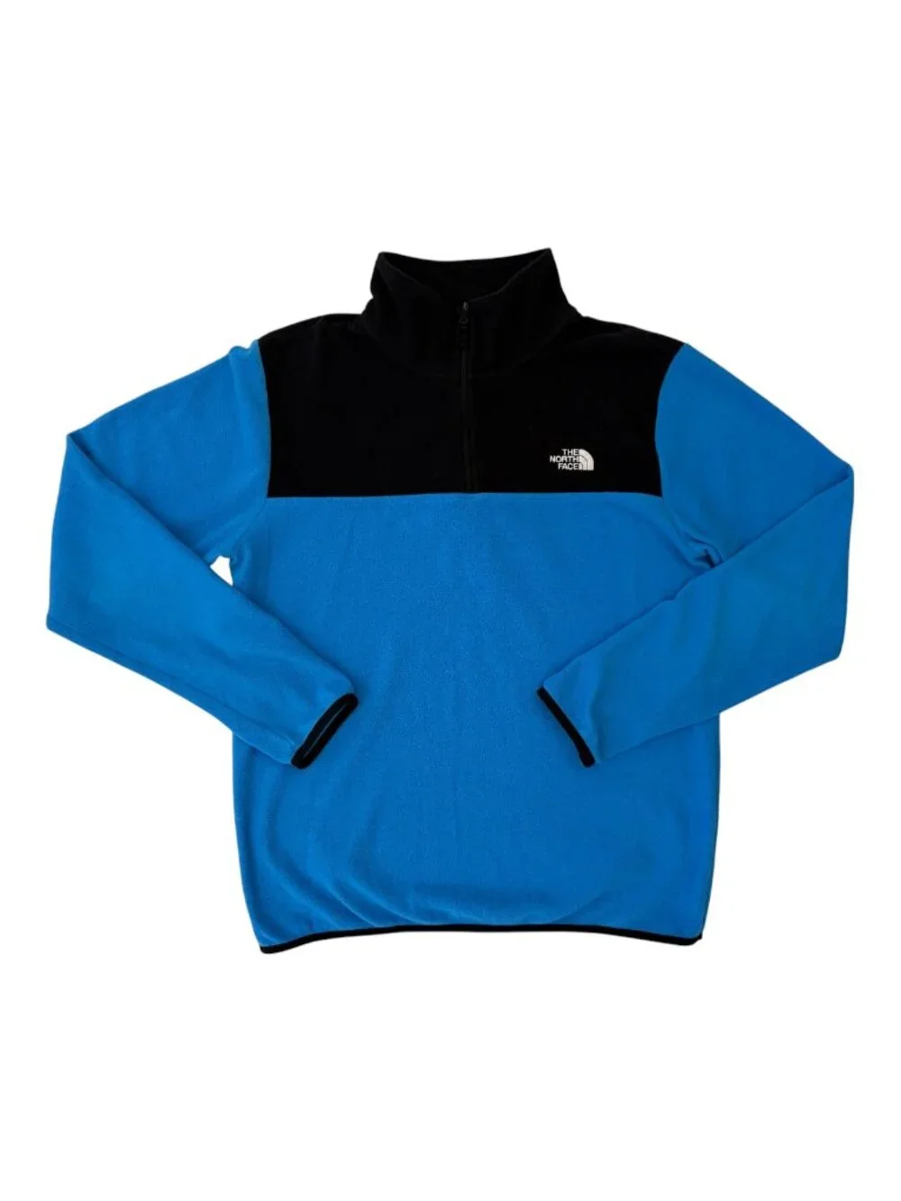 The North Face TKA Glacier 100 1/4 Zip Fleece Pullover Blue Black Men's Outdoor